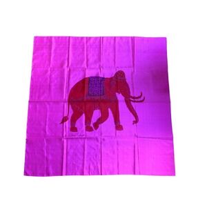Vintage Jean Thompson Thai Silk Scarf Elephant Design Pink Luxury Accessory